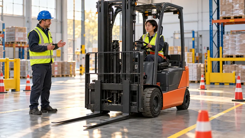 Scena illustrativa per Aggiornamento carrelli elevatori industriali semoventi con conducente a bordo