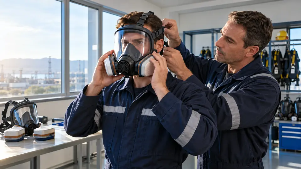 Scena illustrativa di formazione: Corso addestramento DPI respiratori